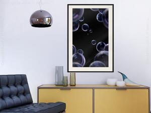 Plakát Lehkost bytí - bubliny mýdla na černém pozadí v abstraktním motivu