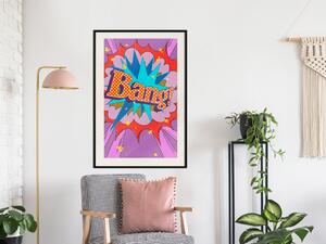 Plakát Bang! - barevný anglický text v abstraktním popartovém motivu