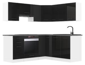 Kuchyňská linka Belini Premium Full Version 380 cm černý lesk s pracovní deskou SARAH