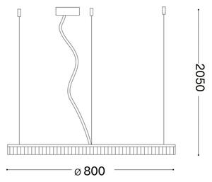 Ideal Lux - LED Lustr na lanku CROWN LED/42W/230V 3000K pr. 80 cm CRI 90 mosaz