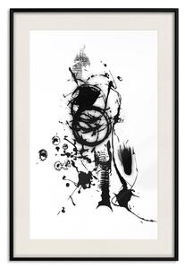 Plakát Neposlušné myšlenky - černé vzory v abstraktním motivu na bílém pozadí