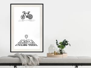 Plakát I like Cycling - černé anglické texty s emotikony na bílém pozadí