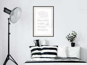 Plakát Lepší zapálit svíčku - anglické texty a motýlové ornamenty