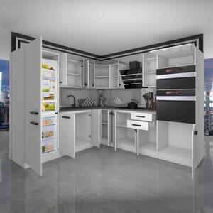 Kuchyňská linka Belini Premium Full Version 480 cm šedý lesk s pracovní deskou STACY