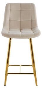Židle barová Poly Nízké béžové/zlaté nohy