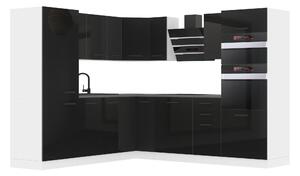 Kuchyňská linka Belini Premium Full Version 480 cm černý lesk s pracovní deskou STACY