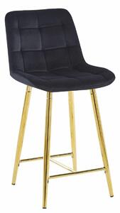 Židle barová Poly Nízké černé/zlaté nohy