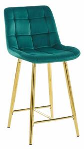 Židle barová Poly Nízké zelené/zlaté nohy