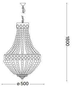 Ideal Lux - Lustr na řetězu MONET 6xE14/40W/230V pr. 50 cm konopí/bílá