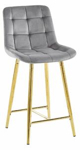 Židle barová Poly Nízké šedé/zlaté nohy