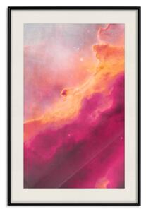 Plakát Růžová Mlha - abstraktní krajina nebe s pozadím pestrobarevných mraků