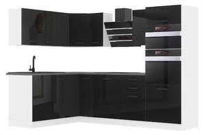 Kuchyňská linka Belini Premium Full Version 420 cm černý lesk s pracovní deskou MELANIE