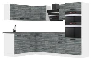 Kuchyňská linka Belini Premium Full Version 420 cm šedý antracit Glamour Wood s pracovní deskou MELANIE Výrobce