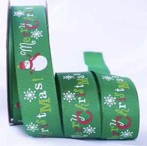 Bavlissimo Stuha vánoční 2,7cm x 3m pro balení dárků barva a vzor: Zelená