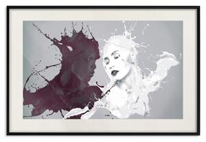 Plakát Protiklad - abstraktní černo-bílý milostný scénář ženy a muže