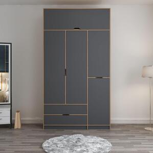 Šatní skříň Elenes (antracit). Akce -25%