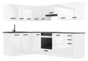 Kuchyňská linka Belini Premium Full Version 420 cm bílý lesk s pracovní deskou JANET