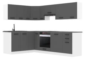 Kuchyňská linka Belini Premium Full Version 420 cm šedý mat s pracovní deskou JANET