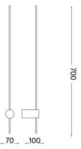 Ideal Lux - LED Nástěnné svítidlo ESSENCE LED/12W/230V 3000K 70 cm CRI 90 černá