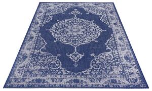 Kusový orientální koberec Flatweave 104817 Blue/Cream-80x150