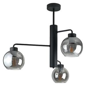 Lustr na tyči FLEX 3xE27/60W/230V černá/kouřová černá