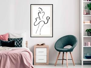 Plakát Marilyn - černobílý line art tancující ženské siluety na bílém pozadí