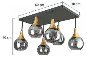 Přisazený lustr SOMA 6xE27/60W/230V černá/zlatá/kouřová černá