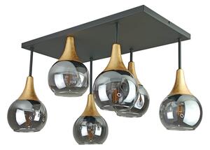 Přisazený lustr SOMA 6xE27/60W/230V černá/zlatá/kouřová černá