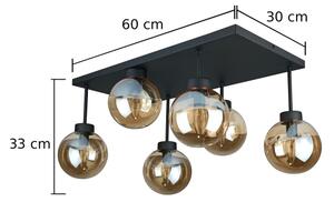 Přisazený lustr DEA 6xE14/60W/230V černá/kouřová béžová