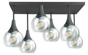 Přisazený lustr SOMA 6xE27/60W/230V černá/čirá