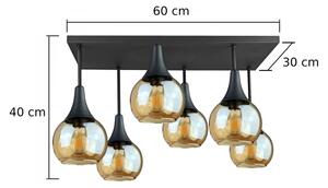 Přisazený lustr SOMA 6xE27/60W/230V černá/kouřová béžová