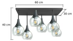 Přisazený lustr SOMA 6xE27/60W/230V černá/čirá