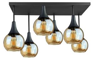 Přisazený lustr SOMA 6xE27/60W/230V černá/kouřová béžová