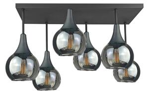 Přisazený lustr SOMA 6xE27/60W/230V černá/kouřová černá