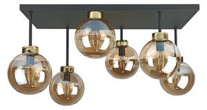 Přisazený lustr DEA 6xE14/60W/230V černá/zlatá/kouřová béžová