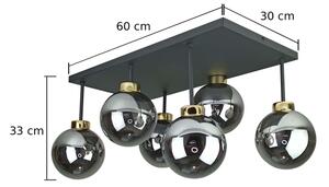 Přisazený lustr DEA 6xE14/60W/230V černá/zlatá/kouřová černá