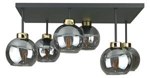 Přisazený lustr NESSA 6xE27/60W/230V černá/zlatá/kouřová černá