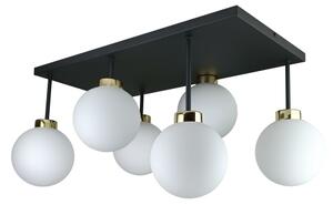 Přisazený lustr DEA 6xE14/60W/230V černá/zlatá/bílá