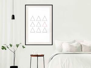 Plakát Nesouhlasný prvek - trojúhelníkové geometrické tvary na bílém pozadí