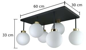 Přisazený lustr DEA 6xE14/60W/230V černá/zlatá/bílá