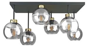 Přisazený lustr NESSA 6xE27/60W/230V černá/zlatá/čirá