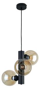 Lustr na lanku TUBE 3xE27/60W/230V černá/kouřová béžová