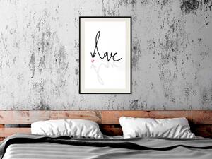 Plakát To je láska - anglický nápis s nádechem na bílém pozadí