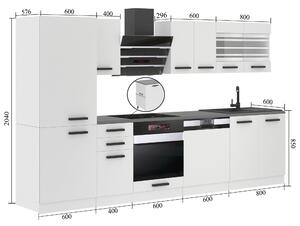 Kuchyňská linka Belini Premium Full Version 300 cm šedý lesk s pracovní deskou CINDY