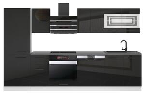 Kuchyňská linka Belini Premium Full Version 300 cm černý lesk s pracovní deskou CINDY Výrobce