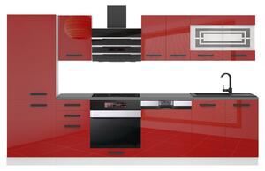 Kuchyňská linka Belini Premium Full Version 300 cm červený lesk s pracovní deskou CINDY Výrobce