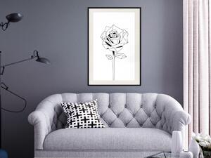 Plakát Jemný den - abstraktní kompozice růže s geometrickými tvary