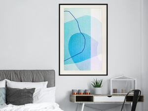 Plakát Azurový motýl - abstraktní kompozice na modré textuře