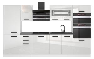 Kuchyňská linka Belini Premium Full Version 300 cm bílý lesk s pracovní deskou MILA