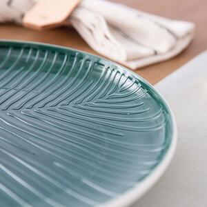 Bílo-zelený porcelánový talíř Villeroy & Boch Leaf, ⌀ 24 cm